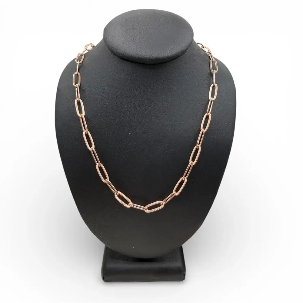 18 inch Copper Paper Clip Chain with Double Hook Clasp Handmade Artisan - Picture 2 of 7
